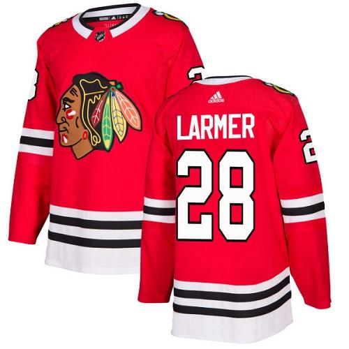 Adidas Men Chicago Blackhawks #28 Steve Larmer Red Home Authentic Stitched NHL Jersey